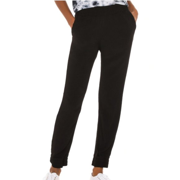 MONROW Black Crepe Skinny Pocket Joggers SZ M